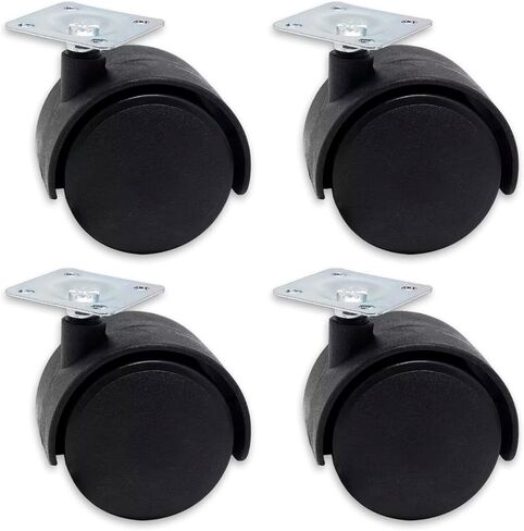 عجلات دوارة مقاس 2.54 سم، عجلات أثاث بلاستيكية من النايلون، مجموعة من 4 عجلات، عجلات أثاث بديلة شديدة التحمل للطاولات ومقاعد العمل ورف المطبخ in Kuwait