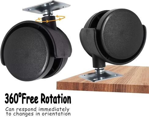 عجلات دوارة مقاس 2.54 سم، عجلات أثاث بلاستيكية من النايلون، مجموعة من 4 عجلات، عجلات أثاث بديلة شديدة التحمل للطاولات ومقاعد العمل ورف المطبخ in Kuwait