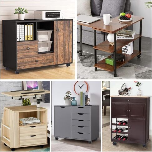 عجلات دوارة مقاس 2.54 سم، عجلات أثاث بلاستيكية من النايلون، مجموعة من 4 عجلات، عجلات أثاث بديلة شديدة التحمل للطاولات ومقاعد العمل ورف المطبخ in Kuwait