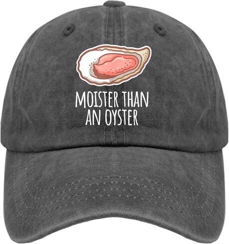 Moister Than an Oyster Shucking Funny Shellfish Shucker Trucker Hat Vintage Cotton Washed Baseball in Saudi Arabia