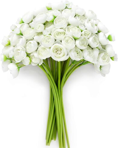 Alecono Ranunculus Artificial Flowers 𝟭𝟴 𝙋𝙘𝙨, Dusty Pink Faux Ranunculus Flowers for DIY Wedding Bouquets, Mini Artificial Ranunculus Flowers for Home Table Decorations in Saudi Arabia