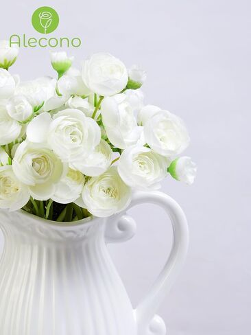 Alecono Ranunculus Artificial Flowers 𝟭𝟴 𝙋𝙘𝙨, Dusty Pink Faux Ranunculus Flowers for DIY Wedding Bouquets, Mini Artificial Ranunculus Flowers for Home Table Decorations in Saudi Arabia