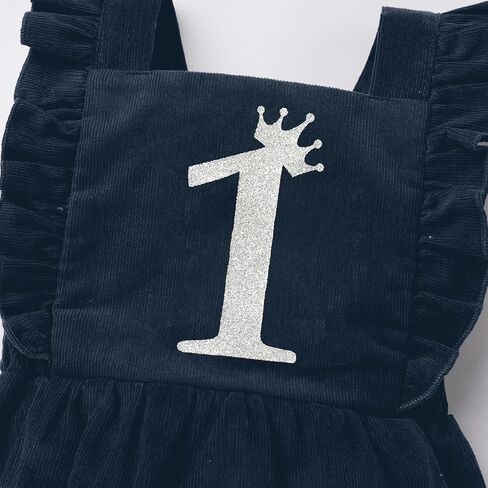 IBTOM CASTLE Baby Girls Boys First Birthday Outfit Sleeveless Corduroy Romper Cake Smash Photo Shoot One Year Old Clothes in Kuwait