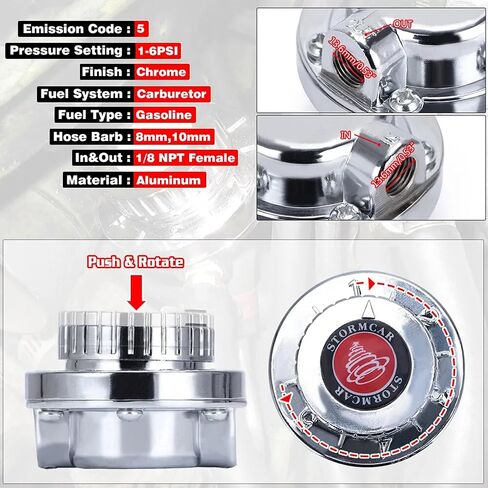 منظم ضغط الوقود عالي الأداء، صمام التحكم في ضغط وقود السيارة اليدوي القابل للتعديل لمحرك المكربن ​​في الولايات المتحدة in Kuwait