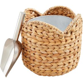 Mud Pie Seagrass Ice Bucket, 7.5" x 8.5", BROWN
