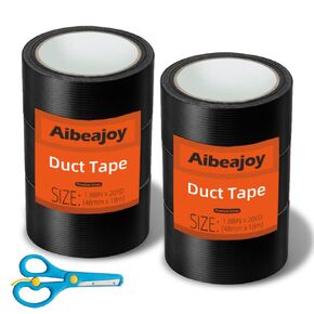 Duct Tape 1.88 Inch X 20 Yards *6 Rolls *Black Duct Tape Colors Waterproof Duct Tape Colored Duct Tape Multipack for Arts Heavy Duty Duct Tape Color Duct Tape Rolls
