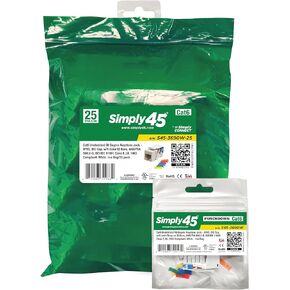 S45-3690W Cat6 Unshielded 90 Degree Keystone Jack - 25-Pack