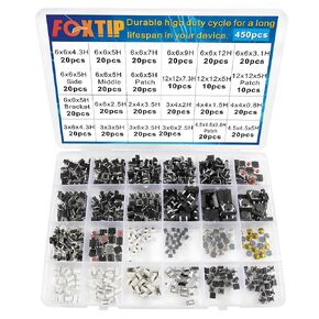 Upgrade Your Electronics Projects with 450-Piece Tactile Push Button Switch Assortment Kit - 24 Values Included