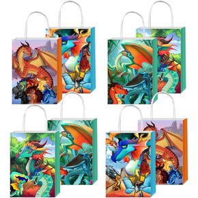 12 قطعة من أكياس هدايا الحفلات بأجنحة النار مع مقابض لتزيين لوازم حفلات أعياد الميلاد بطابع التنين in Kuwait