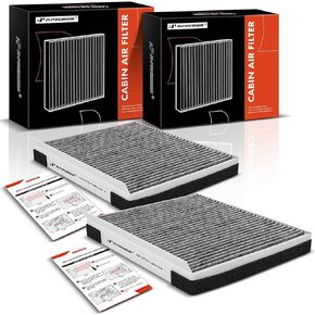 A-Premium 2-PC Cabin Air Filter with Activated Carbon Compatible with Hyundai, Kia & Genesis Vehicles - Equus, Genesis, Santa Fe, K900, Stinger, Telluride, G70, G80, G90, GV80 - Replace# 97133-3M000