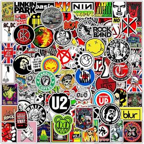 100 PCS Music Themed Graffiti Stickers, Vinyl Waterproof Aesthetic Stickers for Water Bottles Bumper Laptop Computer Phone Guitar Skateboard Motorcycle, Cool Stickers for Adults