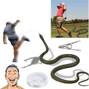 Snake Prank with String Clip,2024 Snake Prank for Golf, Prank Snake Toy,Realistic Rubber Snake Prank,Snake Prank for Teasing Friends