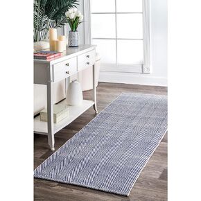 nuLOOM Hand Loomed Kimberley Runner Rug, 2' 6" x 8', Navy