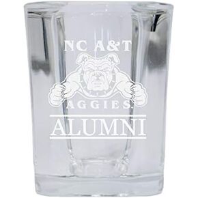 North Carolina A&T State Aggies College Alumni 2 Ounce Square Shot Glass laser etched Officially Licensed Collegiate Product