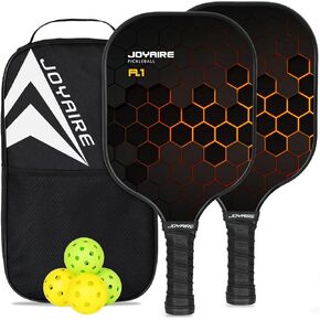 Pickleball Paddles Set of 2, USAPA Standard Fiberglass Pickleball Set, Lightweight Honeycomb Core Pickle Ball Rackets, Pickle Ball Paddle with 4 Pickleball Balls & Bag for Adults, Beginners