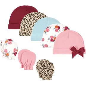 Hudson Baby Unisex Baby Cotton Cap and Scratch Mitten Set