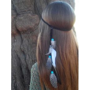 GORTIN بوهو ريشة عصابات الغجر الهبي عقال ريشة هندية خوذة مهرجان حزب أغطية الرأس الشعر التبعي للنساء والفتيات in Kuwait