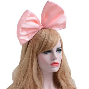 WLBON Bow Headband Big Bow Hair Hoop Women Hairband Party Decoration Headdress Cosplay Costume Headpiece Hair Accessories 1 Pack Black