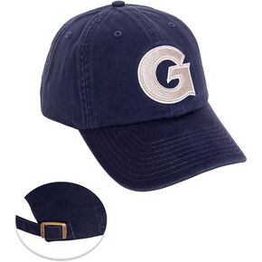 Desert Cactus Georgetown University Baseball Hat Hoyas GU Brimmed Embroirderd Hats Cap Adjustable Cloth Strap Adult (Style A) Blue