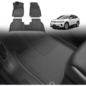 BestEvMod for VW ID.4 All Weather Floor Mats XPE Floor Liner 1st&2nd Row Set Compatible with 2021-2024 Volkswagen ID4 ID 4 Standard/Pro/AWD Pro/S/Pro S/AWD Pro S/Pro S Plus/AWD Pro S Plus Accessories
