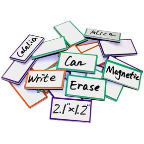 Magnetic Dry Erase Labels 2.1" x 1.2", 36 Pcs Magnets for Whiteboard, Blank Name Tags Plates for Classroom, Lockers, Fridge and Behavior Chart, Writable and Reusable Magnets