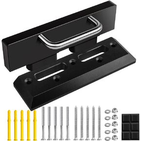 Security Door Lock Barricade- Home Safety Door Brace to Prevent Entry Burglary Home Invasions - Door Stopper for Standard Doors, French Doors, and Blemished Doors（BLACK)