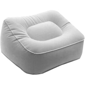 BESPORTBLE Inflatable Feet Rest Pillow Cushion Leg Rest Support Pillow for Travel Office Car Camping Airplane Foot Massage Stool Relax Cushion - Grey in Kuwait