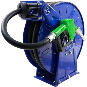 Fuel Hose Reel,Fuel nozzle,Fuel Hose Swivel,3/4" X 33' Retractable Diesel Hose Reel,Heavy-duty Industrial Settings. Max 300 PSI,Spring Rewind Mechanism Ease of Use for Farm Ships Vehicles