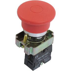 uxcell 22mm NC Red Mushroom Emergency Stop Switch 600V 10A ZB2-BE102C