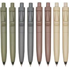 Maydahui 8 PCS Mini Pocket Pen Easter Island Gel Pens Retractable Moai Stone Statue Pen Short Small Pens Fat Round Pen Tremor Parkinson Pens Arthritis Hands Pen Black Ink for School Party Office