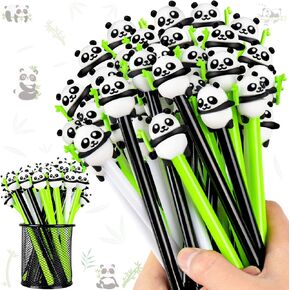 Panda Pens for Kids, 30Pcs Animal Cartoon Panda Gel Ink Pens, 0.5 mm Black Ink Pen for School Office Home Student Teacher Girls Boys Gift