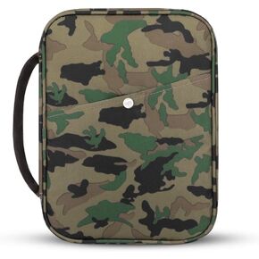 Bible Covers for Men with Carrying Handle, Camouflage Book Cover Case with Zipper Pocket Bible Cover for Mom Ladies Teens Girls