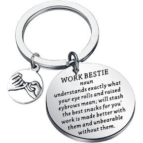 MAOFAED Work Bestie Gift Work Bestie Keychain Coworker Gift Best Friend Gift Work Friend Gift Clasps For Jewelry