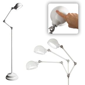 OttLite Pharmacy Adjustable LED Floor Lamp, Prevention Series - Designed to Reduce Eyestrain - 3-Point Adjustable Neck, 3 Brightness Settings with Touch Controls - Office Work, Reading & Studying