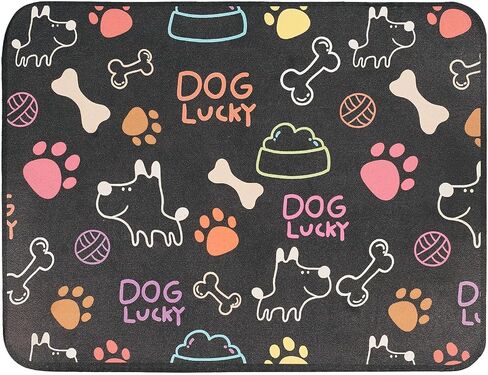 ThinkPet Dog Food Mat Cat Food Mat Pet Feeding Mat for Food and Water Bowl Puppy Placemat Nonslip Waterproof 15.7" × 11.8" - Grey in Saudi Arabia