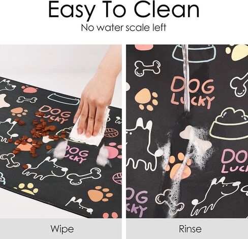 ThinkPet Dog Food Mat Cat Food Mat Pet Feeding Mat for Food and Water Bowl Puppy Placemat Nonslip Waterproof 15.7" × 11.8" - Grey in Saudi Arabia