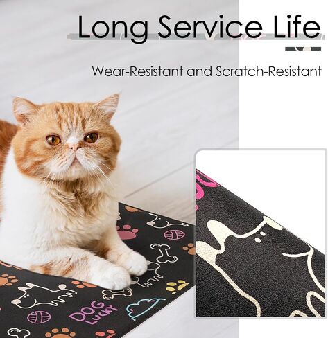 ThinkPet Dog Food Mat Cat Food Mat Pet Feeding Mat for Food and Water Bowl Puppy Placemat Nonslip Waterproof 15.7" × 11.8" - Grey in Saudi Arabia