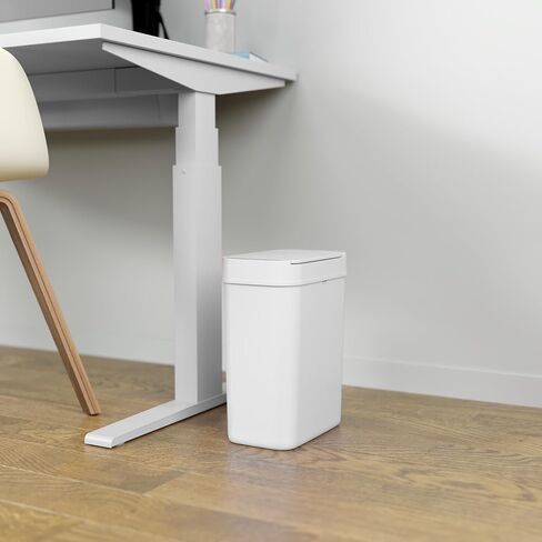 iTouchless 3 Gallon Bathroom Sensor Trash Can, 10 Liter Small Touchless Automatic Slim Garbage Bin with Lid, Smart Narrow Motion Control Commercial Waste Basket for Bedroom, Office, White in Saudi Arabia