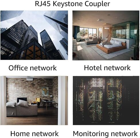 20 قطعة من وصلة كيستون Cat6 RJ45، وصلة توصيل مضمنة لجاك كيستون Cat6، وصلة توصيل من أنثى إلى أنثى UTP وموسع كابل إيثرنت (أسود) in Kuwait