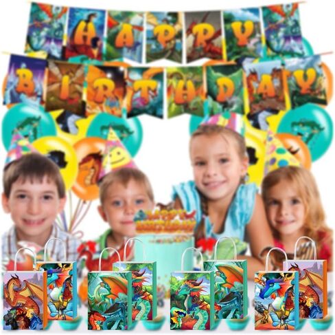 12 قطعة من أكياس هدايا الحفلات بأجنحة النار مع مقابض لتزيين لوازم حفلات أعياد الميلاد بطابع التنين in Kuwait