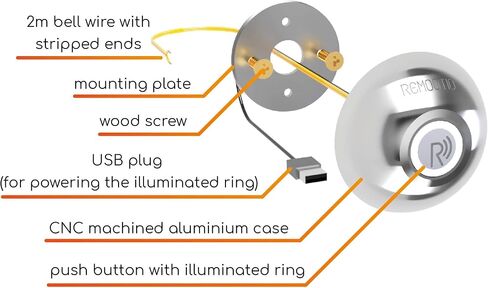 Momentary Push Button, Doorbell Button (Normally Open Type, Waterproof, SPST, momentary Push Button Switch with Illuminated Ring) in Saudi Arabia