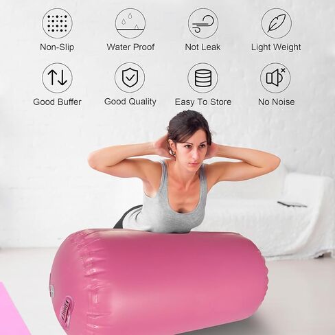 Air Roller Gymnastics Air Barrel Inflatable Tumbling Mat, Gymnastic Equipment Tumbler Backbend Trainer with Electric Pump for Home Use, Gym Training, Yoga Balance Exercise, Cheerleading in Saudi Arabia