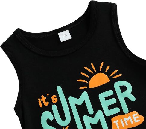 Zero2Seven الرضع طفل رضيع الفتيان الاطفال وتتسابق لطيف خطابات طباعة تانك القمم تي شيرت + سراويل قصيرة مجموعة ملابس الصيف in Kuwait