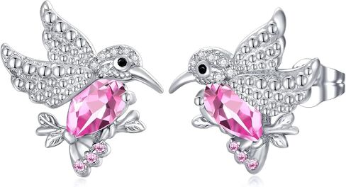 POPKIMI Hummingbird Gifts Hummingbird Earring S925 Sterling Silver Hummingbird Earrings Hummingbird Jewelry Birthday Gifts for Teen Girls Daughter Granddaughter in Saudi Arabia