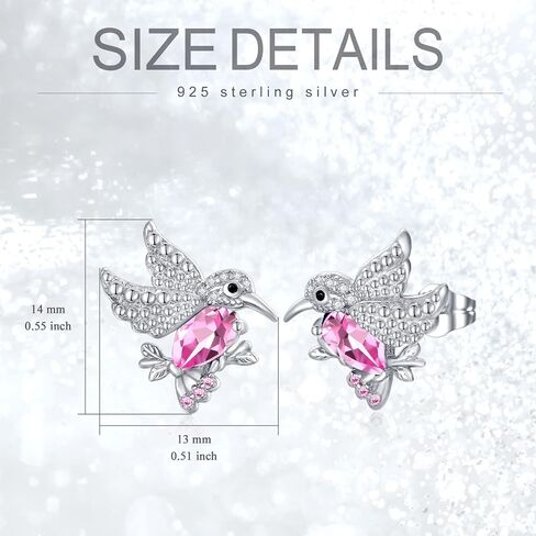 POPKIMI Hummingbird Gifts Hummingbird Earring S925 Sterling Silver Hummingbird Earrings Hummingbird Jewelry Birthday Gifts for Teen Girls Daughter Granddaughter in Saudi Arabia