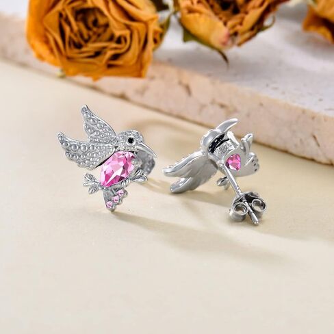 POPKIMI Hummingbird Gifts Hummingbird Earring S925 Sterling Silver Hummingbird Earrings Hummingbird Jewelry Birthday Gifts for Teen Girls Daughter Granddaughter in Saudi Arabia