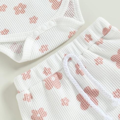 3Pcs Newborn Baby Girl Clothes Cute Infant Summer Floral Outfit Sleeveless Strap Romper & Ruffled Shorts Set in Kuwait