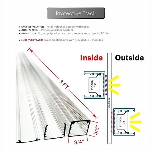 Storefront Window LED Lights Kit with Protective Tracks (Multi-Colored 20ft) in Saudi Arabia