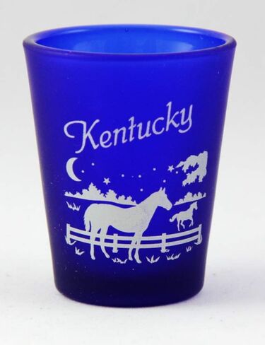 Kentucky Cobalt Blue Frosted Shot Glass in Saudi Arabia