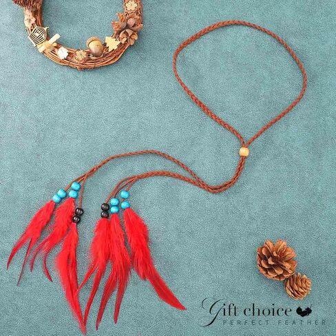 عصابة رأس GORTIN Boho من الريش الأحمر الهندي من الريش عصابات رأس غجرية عصابة رأس هيبي عصابة رأس للمهرجانات وحفلات تنكرية وحفلات تنكرية كرنفال للشعر للنساء والفتيات in Saudi Arabia